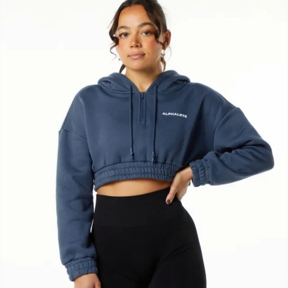 ALPHALETE Classic Capital Crop Hoodie - Picture 1 of 15